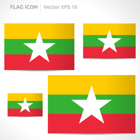Myanmar flag template のイラスト素材