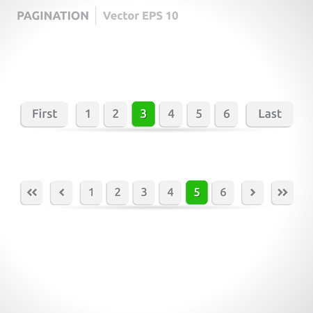 Pagination bars | color green and white のイラスト素材