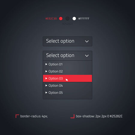 Select option - transparent website element - dark and redのイラスト素材