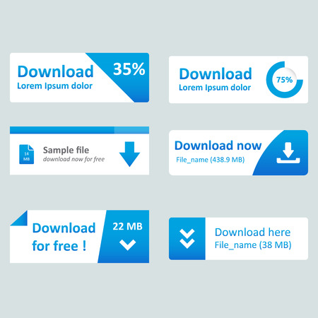 Download icons - website buttons - template blueのイラスト素材