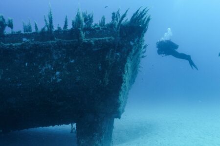 Wreck and diverの写真素材