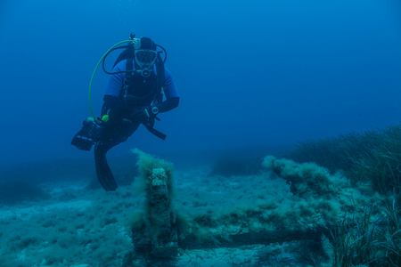 Diver and Anchorの写真素材