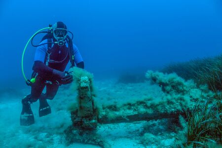 Diver and Anchorの写真素材