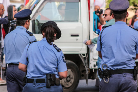 Police, the thin blue line.のeditorial素材