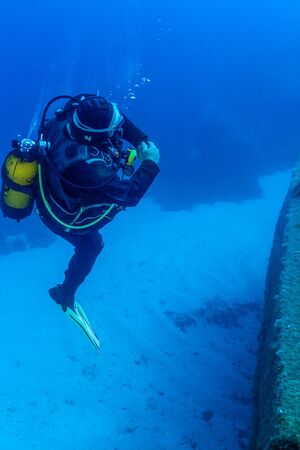 Diving the Wreckの写真素材