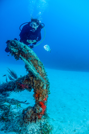 Diver and Anchor. 1の写真素材