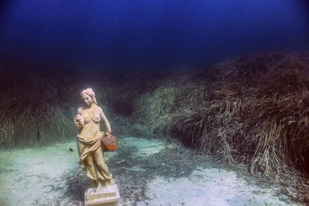 Statue Underwaterの写真素材