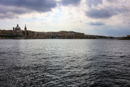 The skyline of Valletta.のeditorial素材