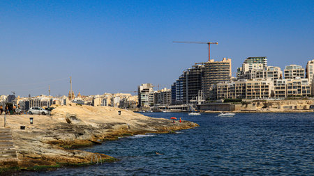 Siema from St Elmo's Bay on the Mediterranean island
of Malta.の写真素材