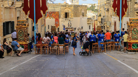 Unidentified people in the streets of Jerusalem.の写真素材
