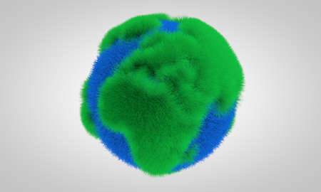 hairy earth on white background