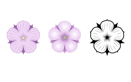 Five-pointed pink flowerのイラスト素材