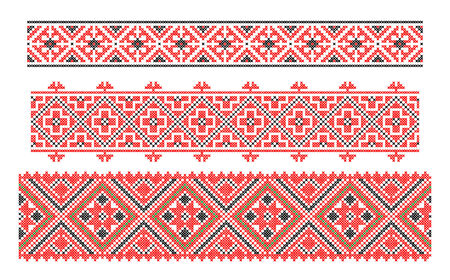 Cross-stitch embroidery in Ukrainian styleのイラスト素材