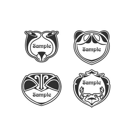 beautiful vector art nouveau decoration labelsの写真素材