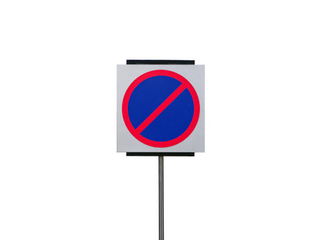 Isolated white background of stop signの写真素材