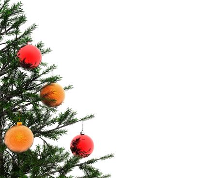 Xmas tree and balls -  3d sceneの写真素材