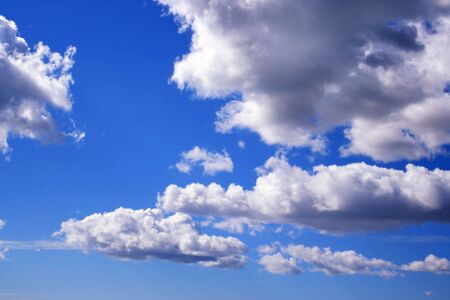 Blue sky with white clouds - natural background