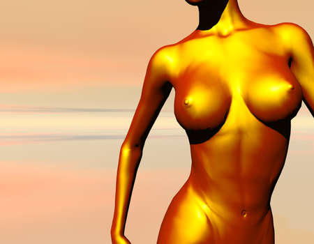 Abstract girl body - 3d sceneの写真素材