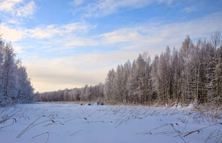 road on the frozen riverの写真素材
