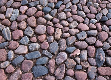old path paved with cobblestones の写真素材
