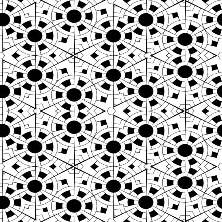 Abstract seamless black and white pattern の写真素材