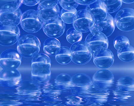 Rising water balls - digital artworkの写真素材