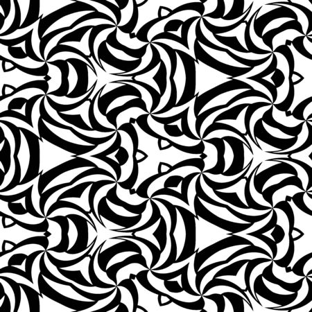 Abstract seamless black and white pattern の写真素材