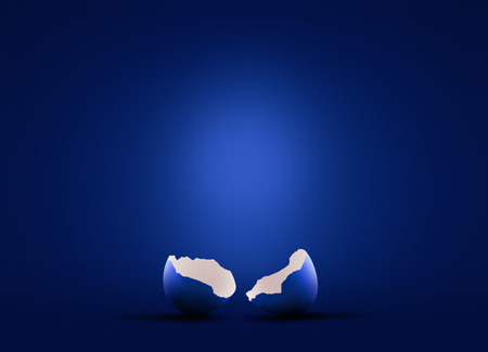 hatched egg with copy space for product presentationの写真素材