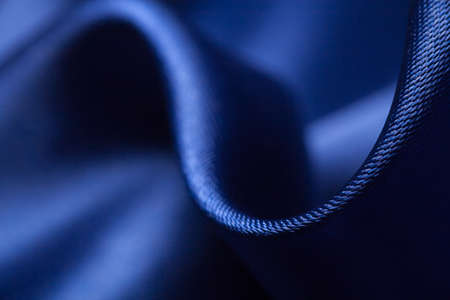 blue fabric close-up with textile textureの写真素材