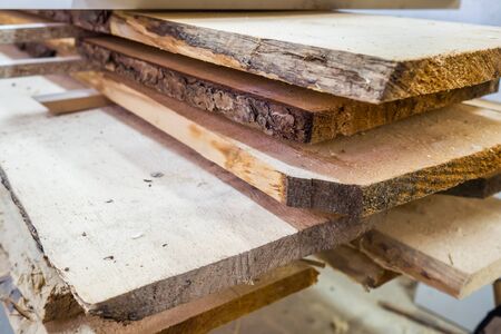 raw timber at carpentry