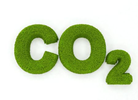Grass letters spelling C02の写真素材