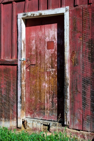 Old red barn doorの写真素材