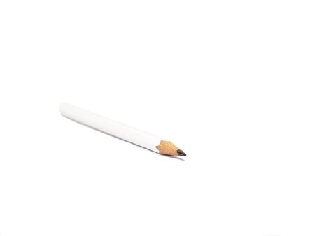 white sharpened pencil isolated on white backgroundの写真素材