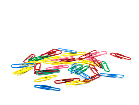 colourful paper clipsの写真素材