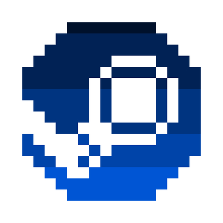 vector pixel art round Steam icon with gradientのイラスト素材