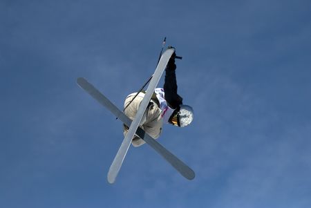 Freestyle skier in les Arcs. France Freestyle skier in les Arcs. France