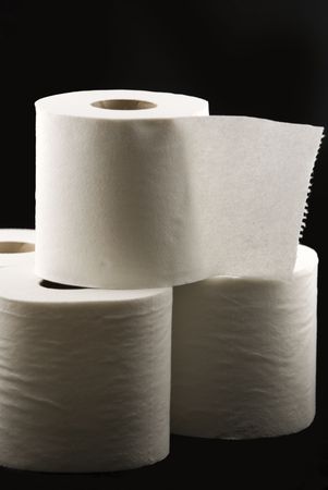 Rolls of white toilet paperの写真素材