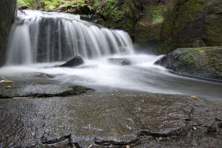 Waterfall in the Lumsdale valley, Englandの写真素材
