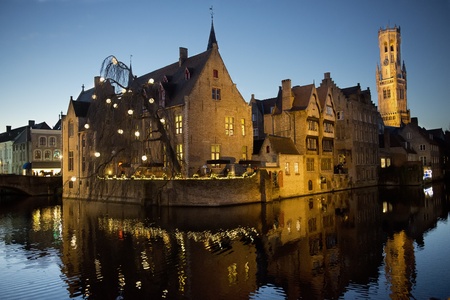 Bruges is the capital and largest city of the province of West Flanders in the Flemish Region of Belgium  It is located in the northwest of the country のeditorial素材