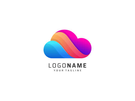 cloud colorful logo design vector templateのイラスト素材