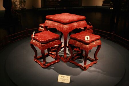 Antique Chinese Table and Chairsのeditorial素材