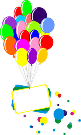 card on the balloons, vectorのイラスト素材