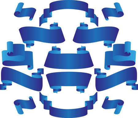 banners and ribbons of blue on a white backgroundのイラスト素材