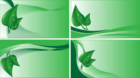 set of business cards from an environmental themeのイラスト素材