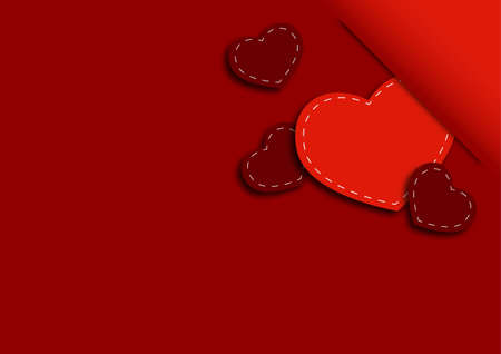 congratulatory background paper with a heart in the upper right cornerのイラスト素材