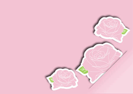 Greeting card with pink roses vector illustrationのイラスト素材