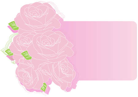 Greeting card with pink roses vector illustrationのイラスト素材