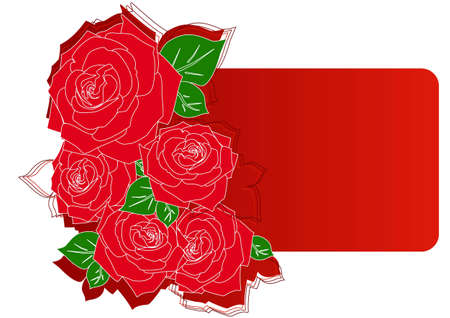 Greeting card with red roses vector illustrationのイラスト素材