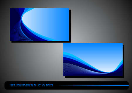 business cards with the waves and lines on a blue backgroundのイラスト素材