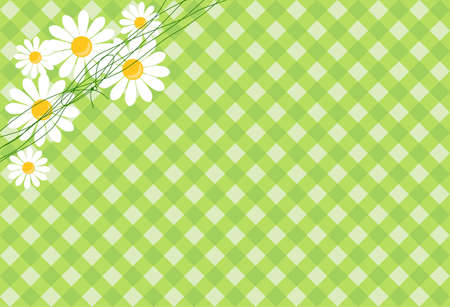 background in the green cell with daisiesのイラスト素材